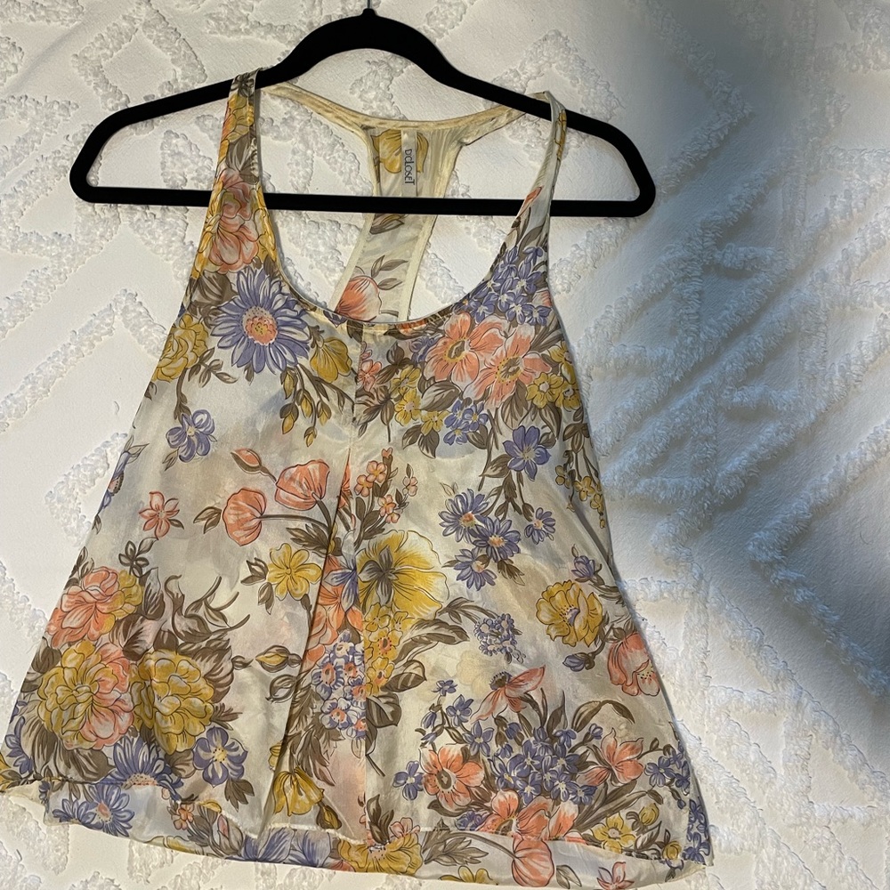 D’closet small racer back silk floral tank